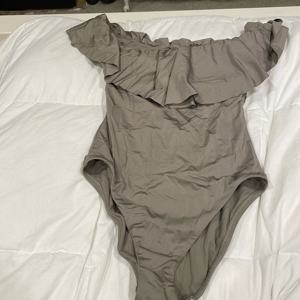 Trina Turk grey bathing suit